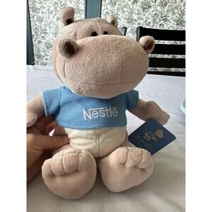 Nestle Stuffed Plush Hippo Figure Toy Doll With Tag